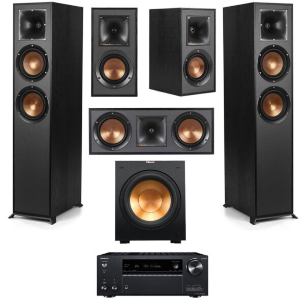 Klipsch Reference 5.1 Home Theater System with TX-NR6100 7.2-Ch Receiver, Black
